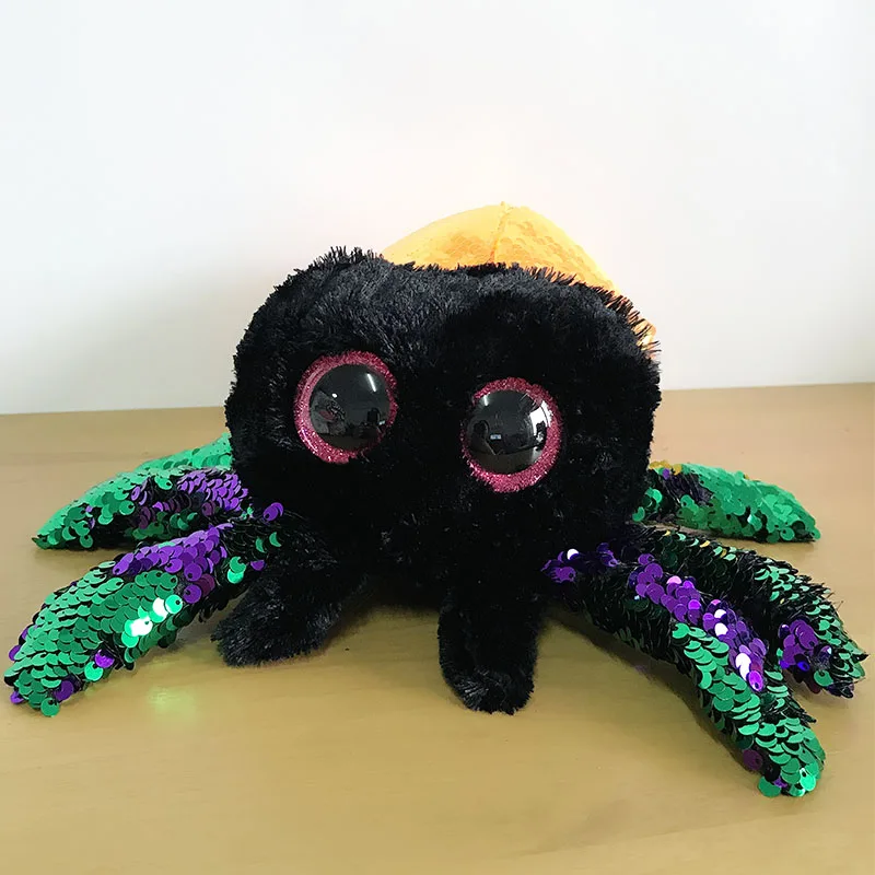 

30cm TY Beanie Boos Flippables Halloween Spider Big Glitter Eyes Plush Stuffed Animals Doll Toys Collection Christmas Gift