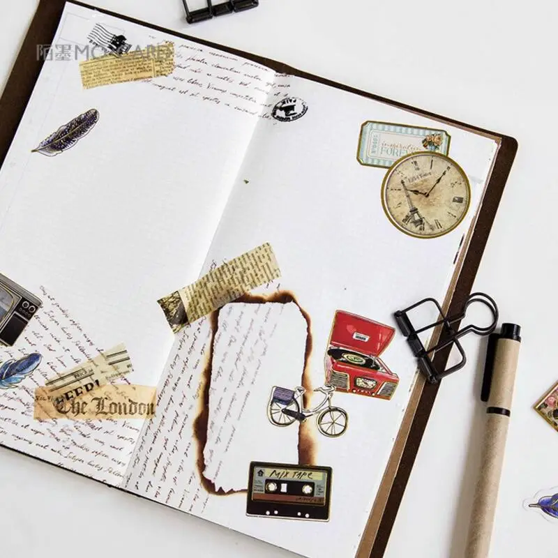45 шт. DIY милые винтажные позолоченные ПЕРЬЯ наклейки на цветы наклейка для