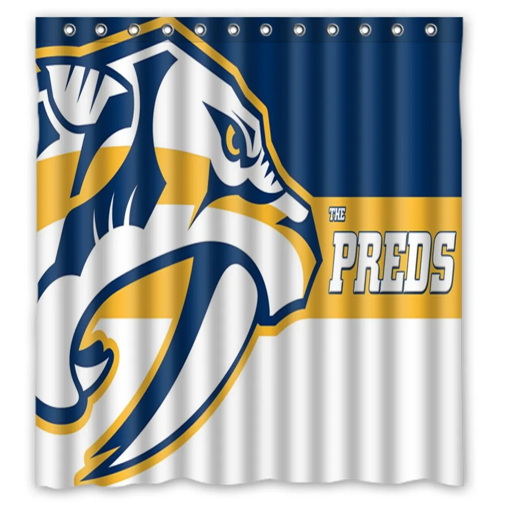 Vixm Home nashville predators Mildew Resistant Shower Curtains Fabric Bathr Curtains for