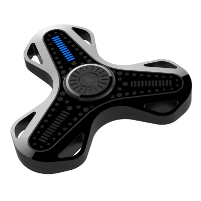 Интеллектуальное освещение Spinner Led Thumb с Edc код декомпрессии перезаряжаемые блестящие руки Usb Топ вращающаяся игрушка - Цвет: Black