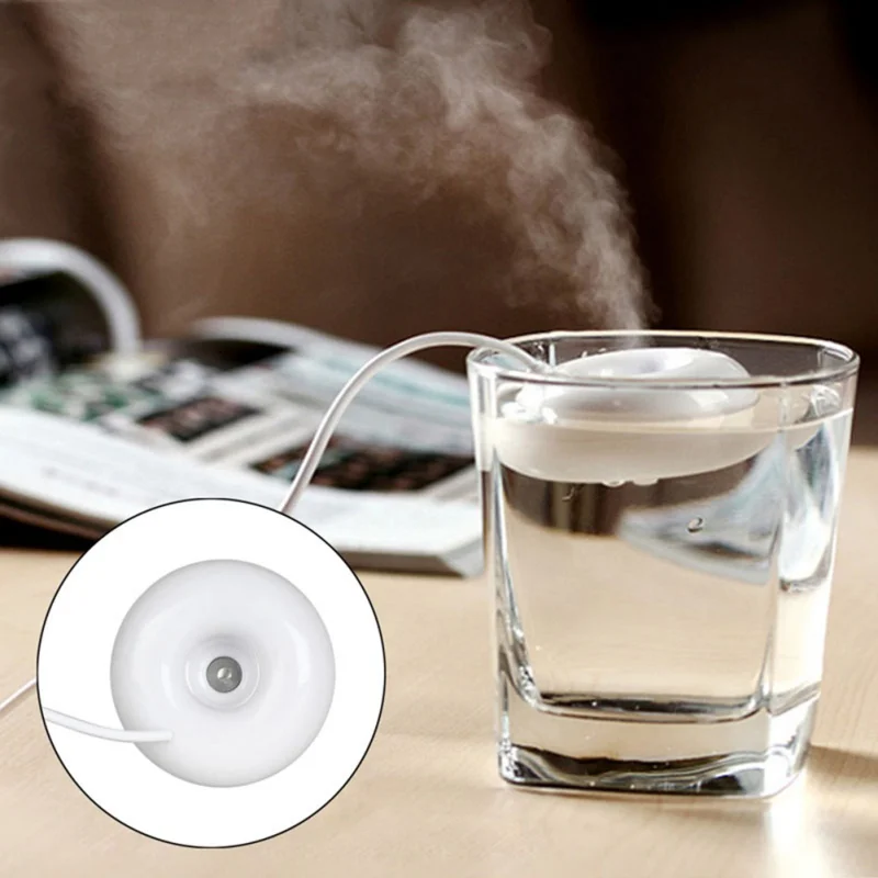 

T Mini Moisture Fogger Cute Office Air Humidifier USB Float Water Machine Cute Donuts Shape Humidifier for Bedroom and Office