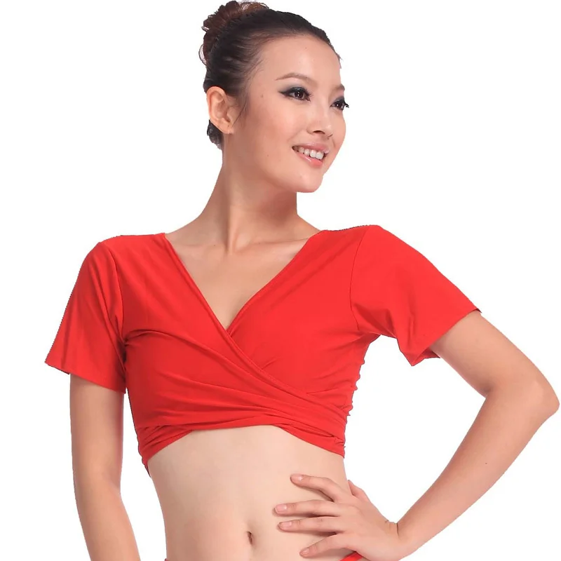 Square dance clothing belly dance clothes belly dance top short sleeve