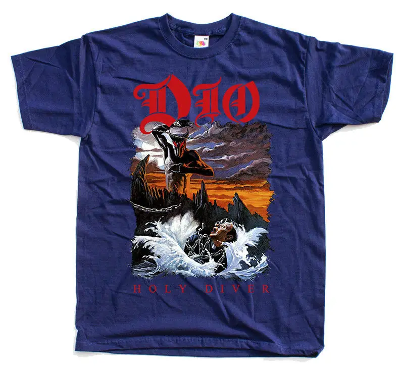 Dio V2 Holy Diver Heavy metal футболка с постером (черный темно синий лазурный) S 5XL костюм