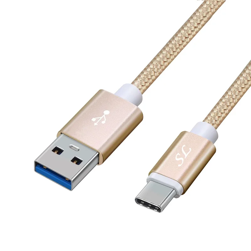 10 шт./лот usb type C 3,0 кабель с нейлоновой оплеткой для быстрой зарядки и синхронизации для Xiaom Redmi samsung S9 S10 Plus USB C - Цвет: Золотой