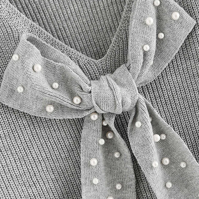SHEIN Grey Preppy Elegant Plus Size Dropped Shoulder Bow Detail Solid Pullovers Sweater Autumn Casual Workwear Women Jumpers HTB1YXgfXh2rK1RkSnhJq6ykdpXaQ - SHEIN Grey Preppy Elegant Plus Size Dropped Shoulder Bow Detail Solid Pullovers Sweater Autumn Casual Workwear Women Jumpers