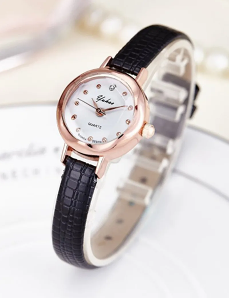 

2016 Fashion Women Watches Luxury Brand Rose gold Leather Strap Quartz Watch For Women Casual Dress Watch Hours Female Clock