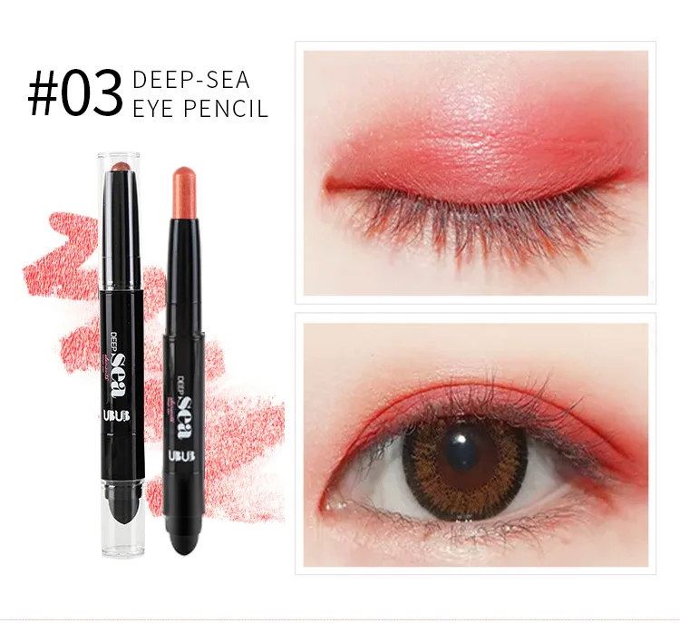 UBUB Double Head Eyeshadow Pencil Shimmer Luminous Earth Color Long Lasting Glitter Eye Shadow Palette Eyeshadows Korean Makeup (6)
