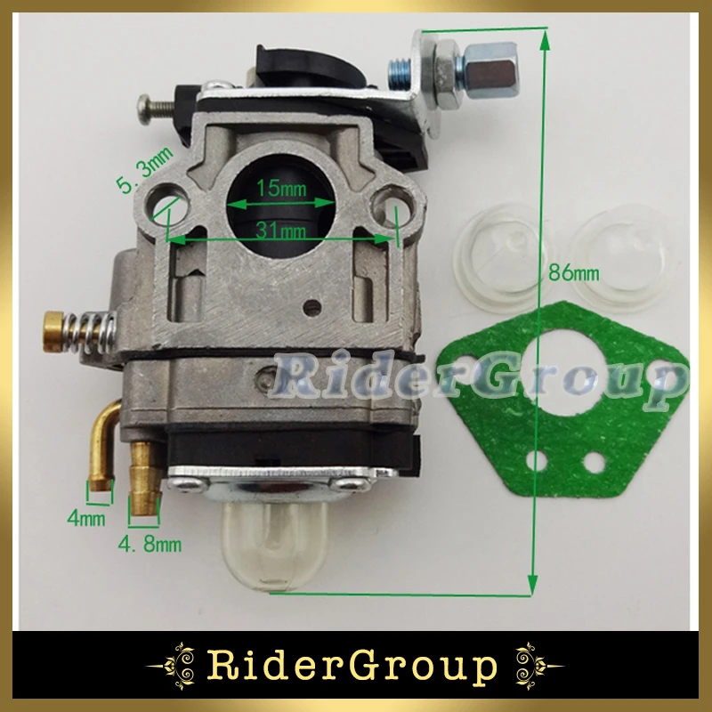 Карбюратор карбюратора двигателя 43cc 49cc для Motovox MVS10 Carb FS529 FS509 X1 X3 Super Minimoto |