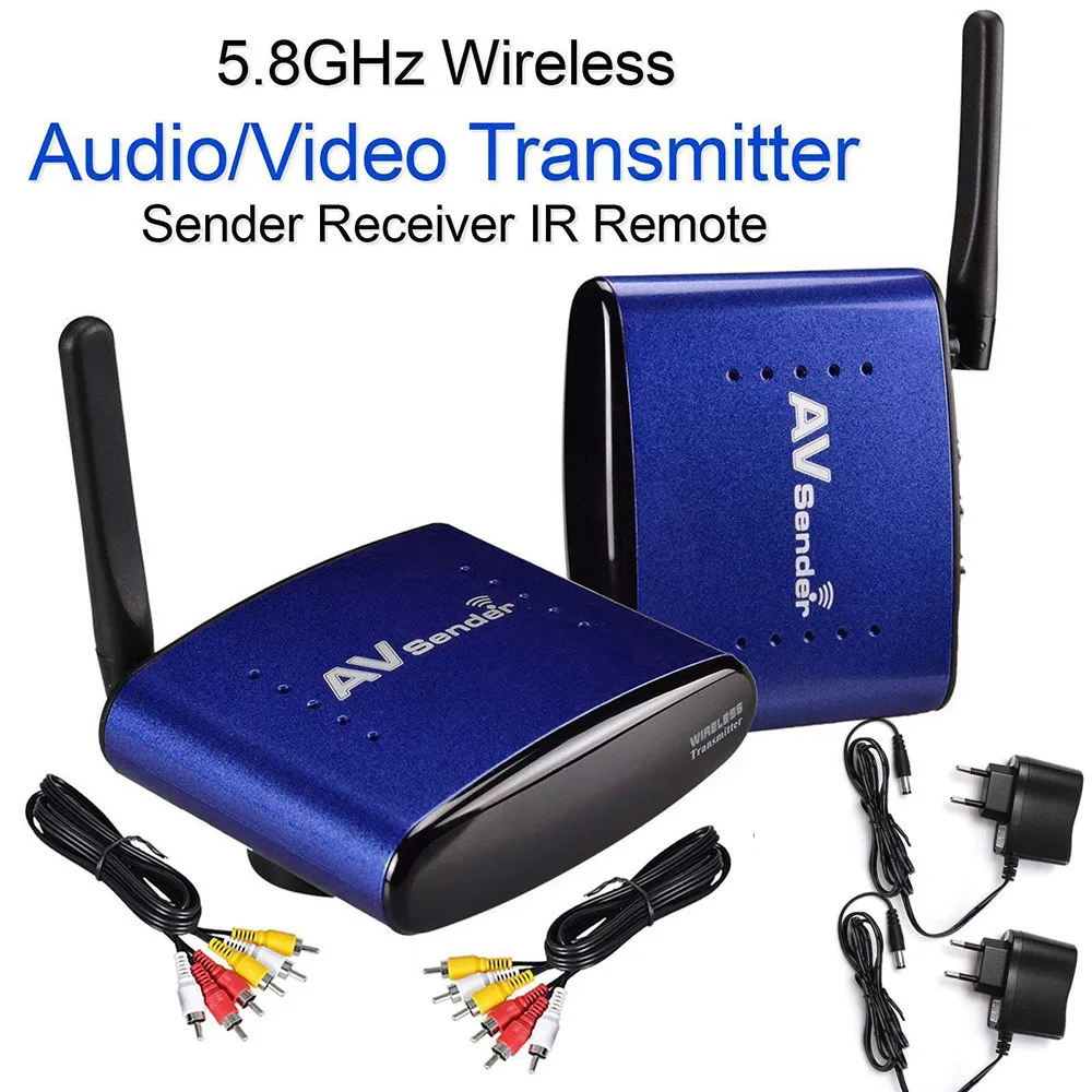 

Wireless Audio Video Transmitter Receiver 5.8GHz Wireless AV Sender TV STB Audio Video Transmitter Receiver Plug and Play Jn.13