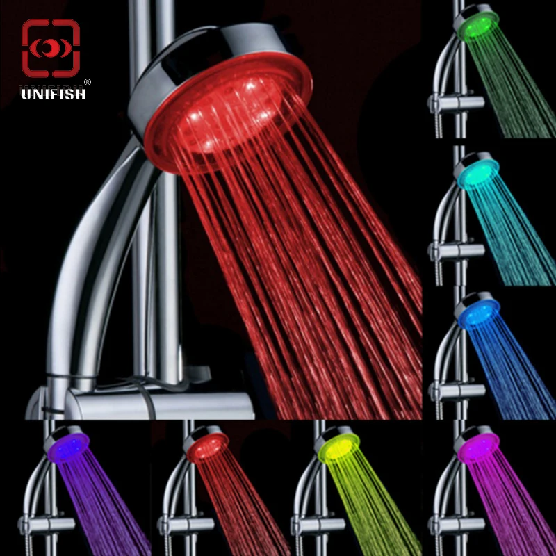 Romantic Automatically Changing 7 Color LED Colorful Shower Head Nozzle