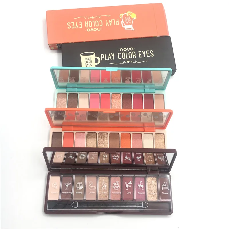 

NOVO Fashion Eyeshadow Palette 10Colors Matte Eye Shadow Naked Palette Glitter Eye Shadow Nude MakeUp Set Korea Cosmetics Kit