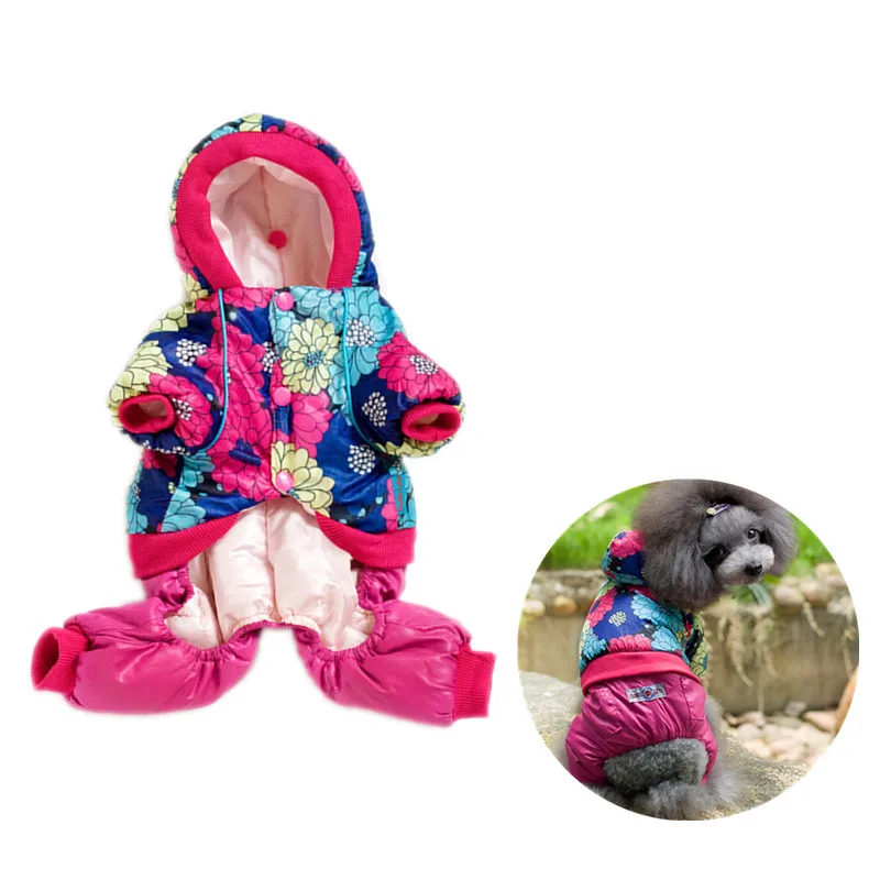 Теплый комбинезон для собаки, домашнего животного толстовки флис щенок пальто Перро комбинезоны зимняя куртка одежда Teddy Костюмы
