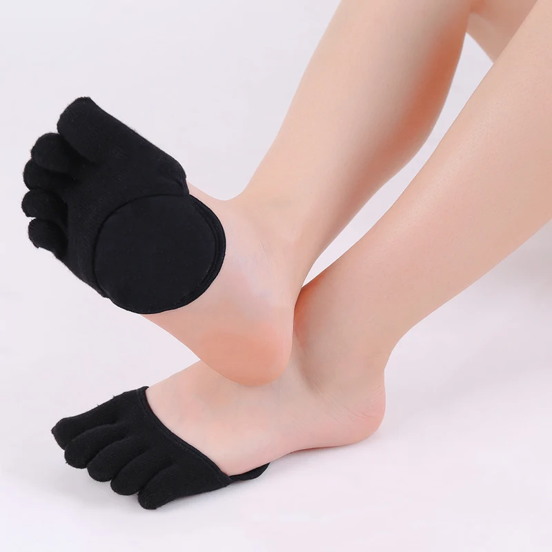 Yogis, женские носки, губка, силиконовая, противоскользящая подкладка, открытый носок, незаметный Носок, подушка для стопы - Цвет: as pic