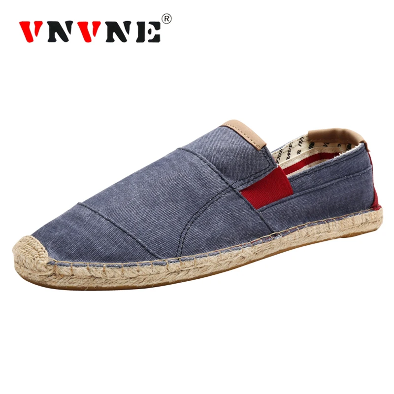 VNVNE Hombres Lienzo Zapatos Planos Alpargatas de Moda Tamaño 5.5,9.5 Verano Fresco Ligero Hombre