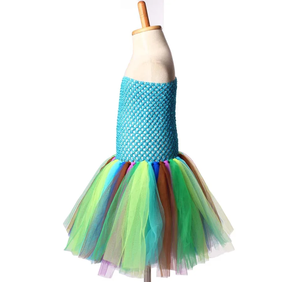Keenomommy Peacock Feather Tutu Dress For Girls Turquoise Birthday Halloween Costume Kids Pageant Vestidos Baby Photo Props (10)
