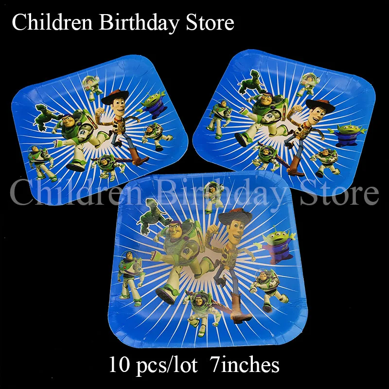 10 шт./лот Toy Story одноразовые тарелки Toy Story День Рождения украшения Toy Story квадратные тарелки