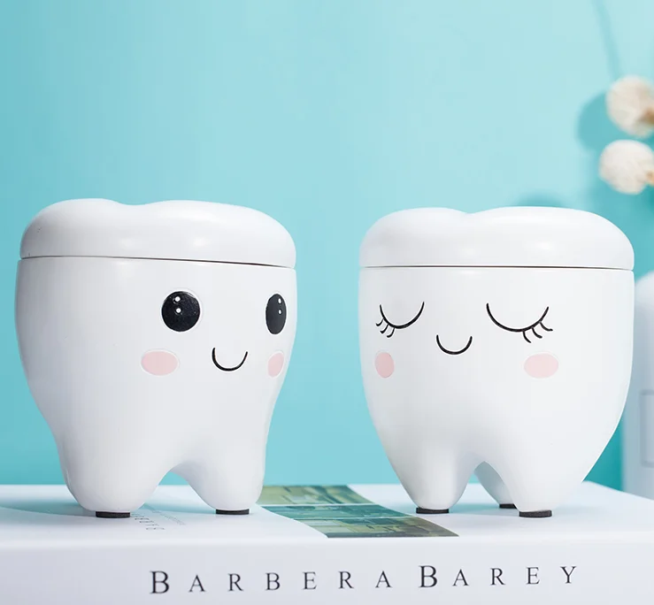 Смола для девочек и мальчиков форма зуба дизайн зуб Коробка для хранения для новорожденных Силиконовая зубная щетка для малышей коробка