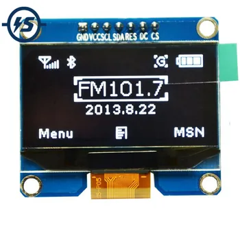 

OLED Display Module 128x64 SPI IIC I2C Interface OLED Screen Board 3.3-5V UART 1.54" 1.54 inch White