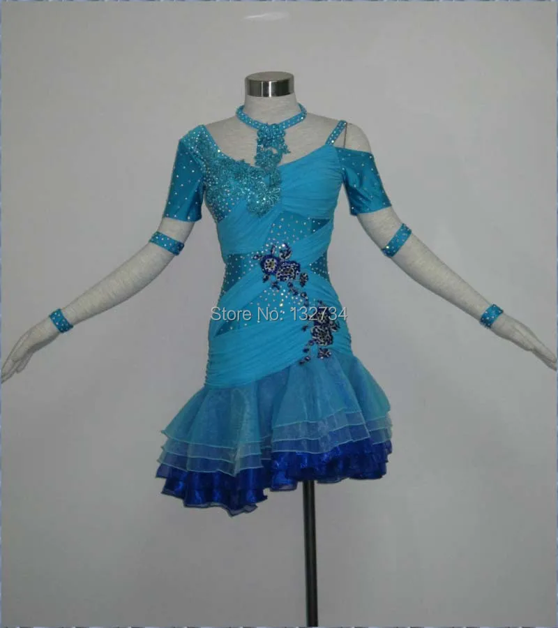Высококачественная Женская одежда для латинского танца, бахрома для сальсы, платье Танго, самба румба чача, платье для латинских танцев L-1140