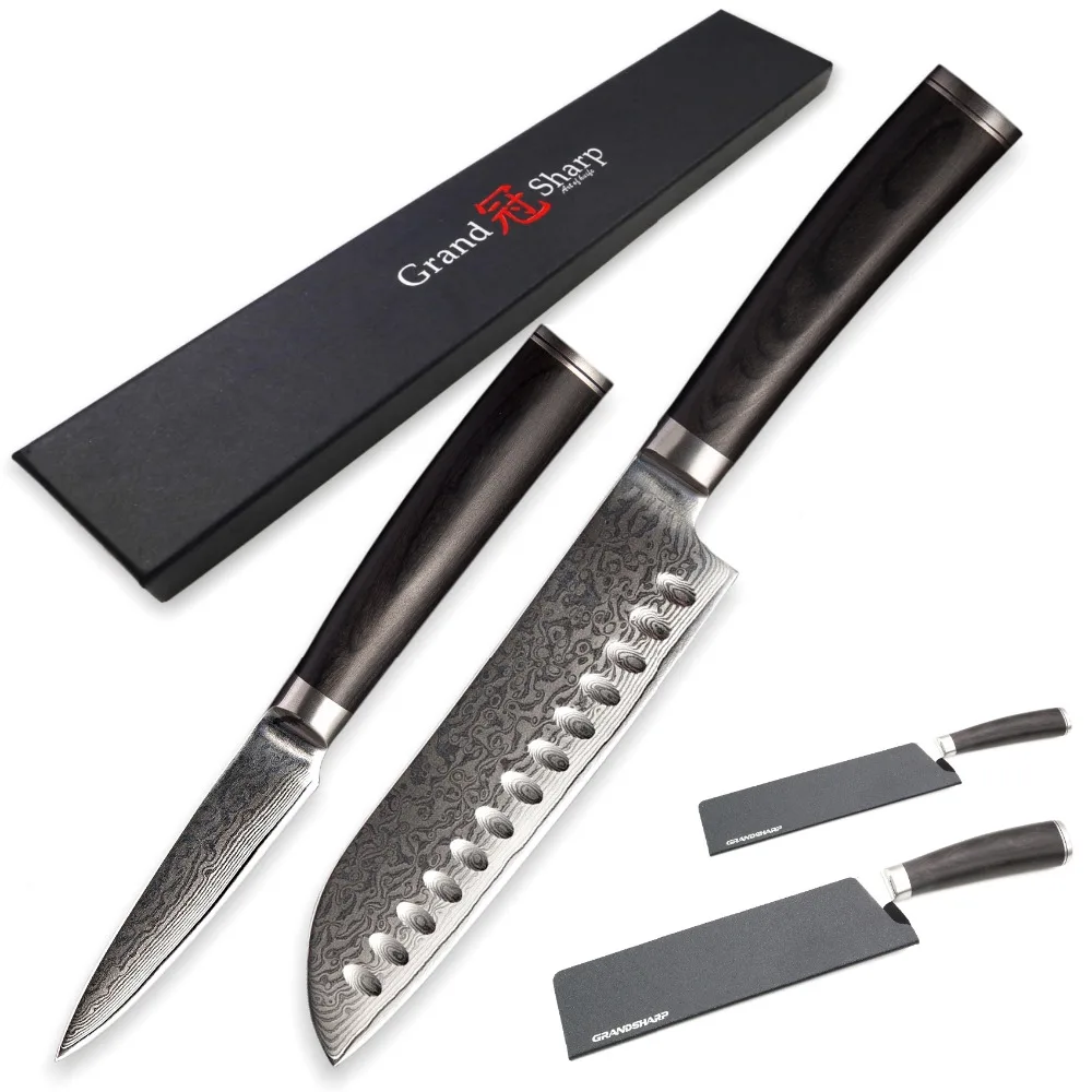 Kitchen Knives Sets 2 pcs Santoku Paring Knife Set vg10 Japanese