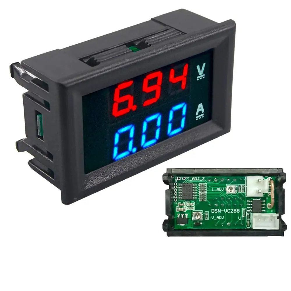 

Mini Digital Voltmeter Ammeter DC 100V 10A Voltmeter Current Meter Tester Blue + Red Dual LED Display