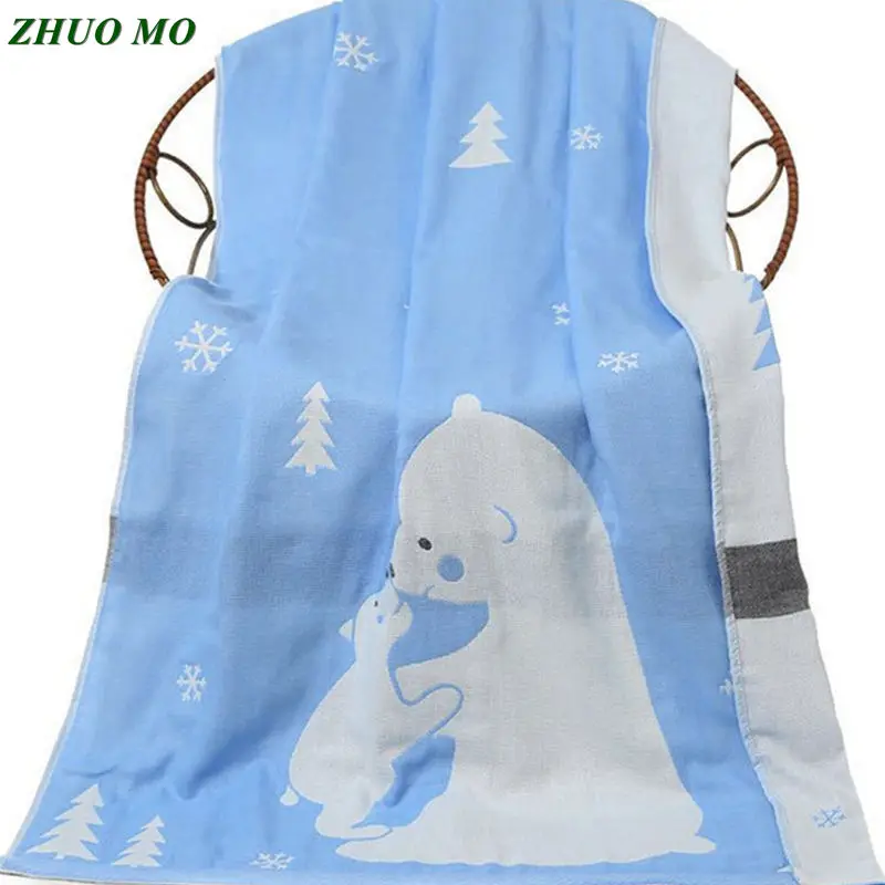 

Free shipping Cotton bath towel 70*140cm Cartoon Bear kitten pattern Beach Towel bathroom travel Children Blanket Bath Towel
