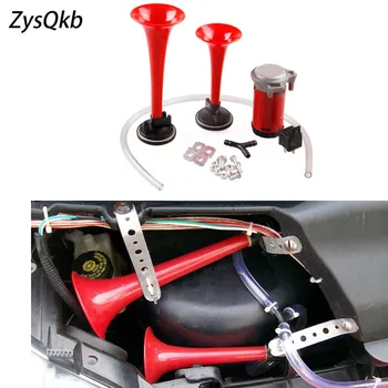 

Loud 12V 135db Twin Trumpet Air Horn & Compressor Set Kit Car Boat Truck