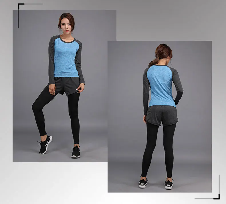 Toppick размера плюс, Женский комплект для йоги, тренажерного зала, фитнеса, теннисная рубашка+ штаны для бега, Обтягивающие Леггинсы для йоги и тренировок, спортивный костюм