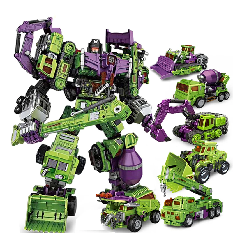 12" Transformers Devastator Engineering Truck Robot Toys 6 in 1 Action Figures 