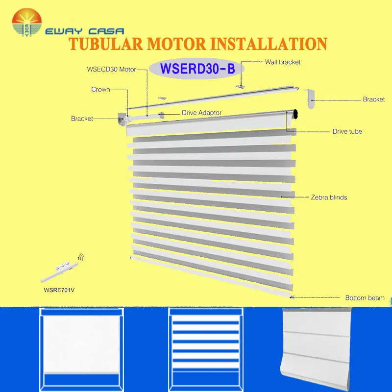 Рулонные шторы зелёные шторы римские шторы электрические жалюзи Беспроводной трубчатый мотор для моторизованные жалюзи EWAY CASA 25mmDia. Литиевая батарейка аккумуляторная тихий 36DB Макс. нагрузка 5 кг 30-B