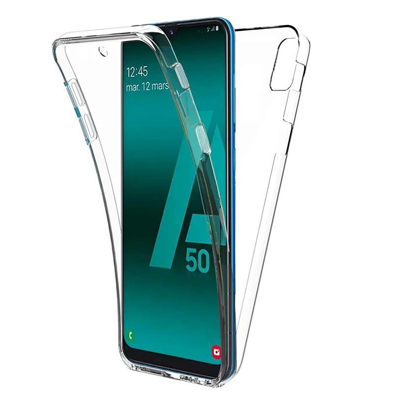 360 градусов чехол для samsung Galaxy A50 A30 A40 A10 A20e A20 A70 S10 плюс S8 S9 Примечание 10 силиконовый чехол 2 в 1 передний мягкая накладка на заднюю панель из ТПУ