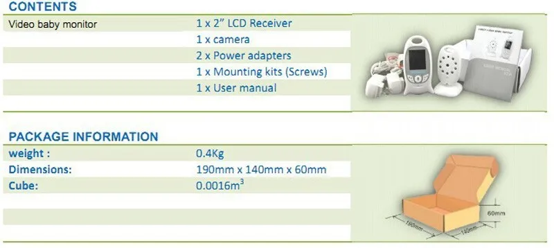 Babykam электронная няня видео Детский Монитор VB601 2,0 дюймов lcd ИК ночного видения монитор температуры видеодомофон 8 колыбельных