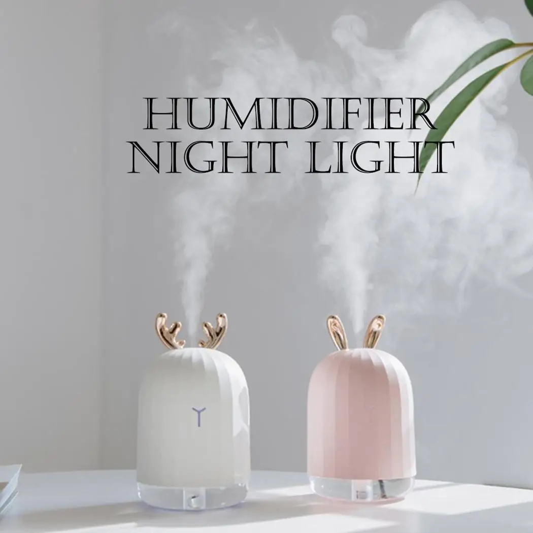 220ml USB Mini Air Humidifier With LED Night Light Cartoon Animal Moisturizing Mist Maker Home Nano Spray Aromatic Diffuser | Бытовая