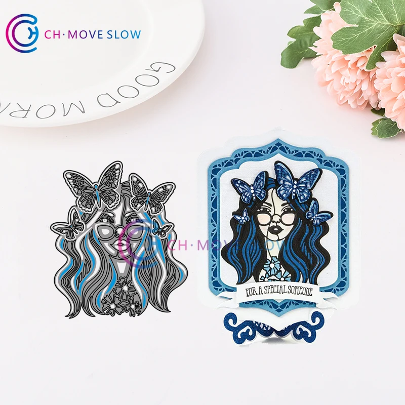 

CH Boho Beautiful Mariposa butterfly lady Metal Cutting Dies Embossing Scrapbooking Stencil Craft Cut Dies For DIY Card Crafts