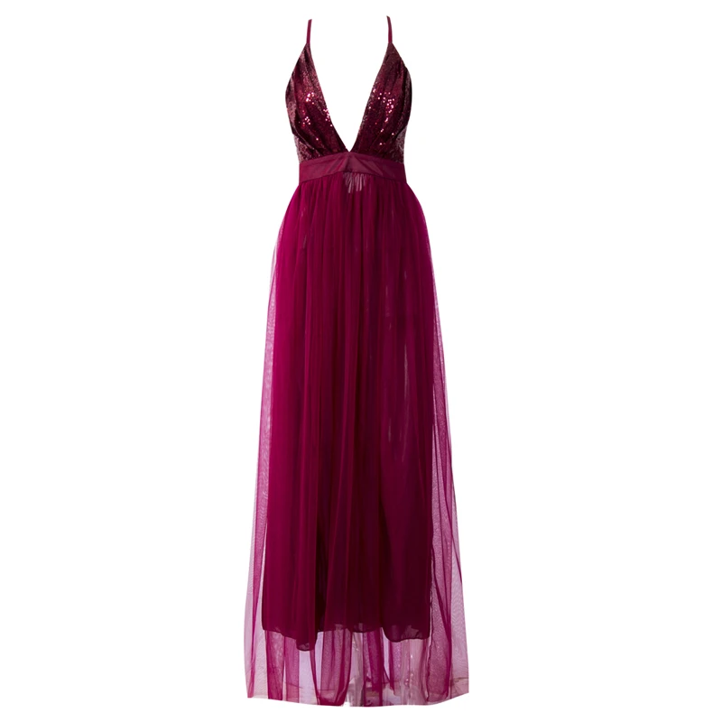 Сексуальное женское многоканальное Платье Boho Макси Клубное красное платье Бандажное длинное платье Вечерние платья подружки невесты Infinity Robe Longue Femme с открытой спиной - Цвет: Красный