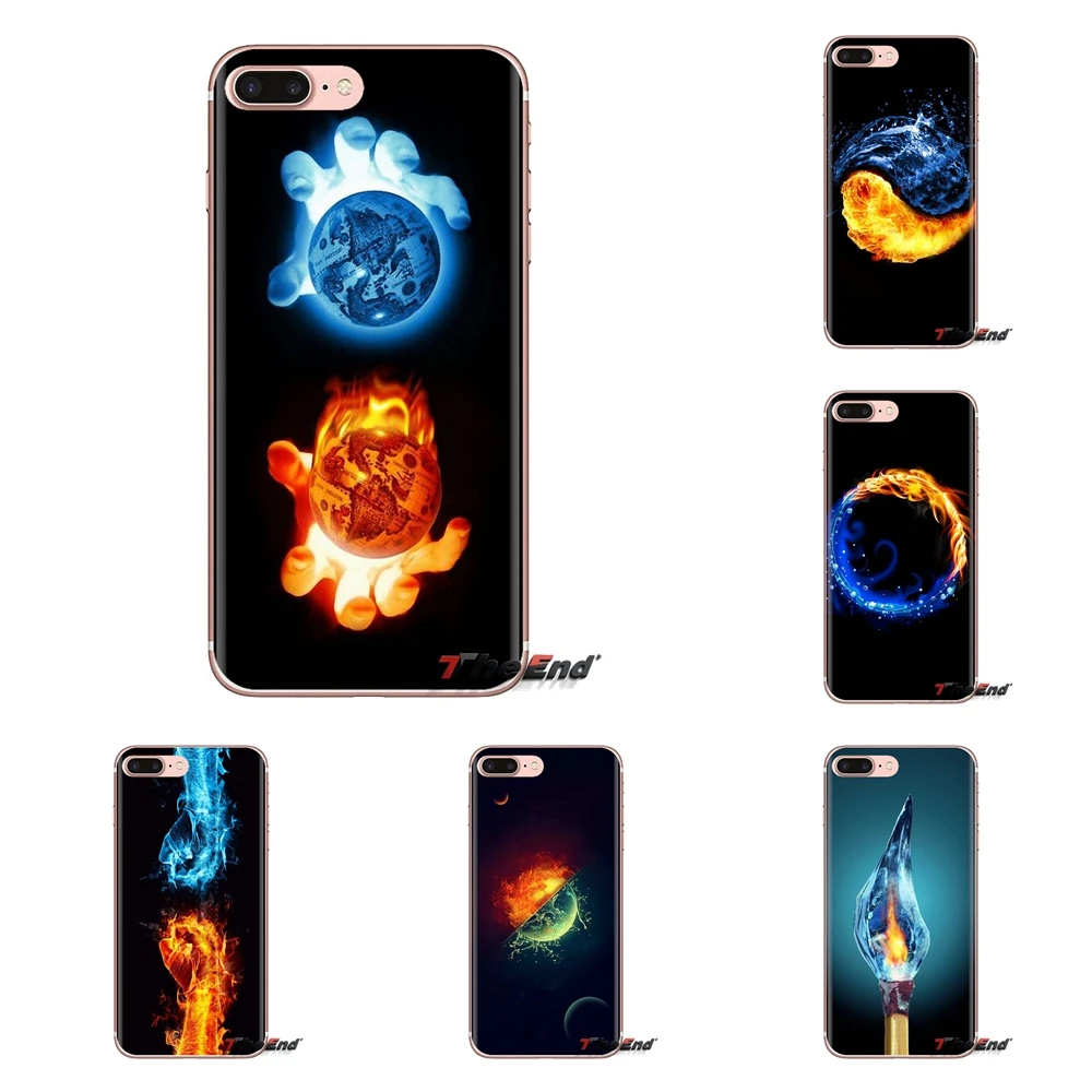 透明ソフトシェルカバー水と火災アート壁紙 Ipod Touch の Apple の Iphone 4 4s 5 5s Se 5c 6 6s 7 8 Xr Xs プラス最大 Fitted Cases Aliexpress