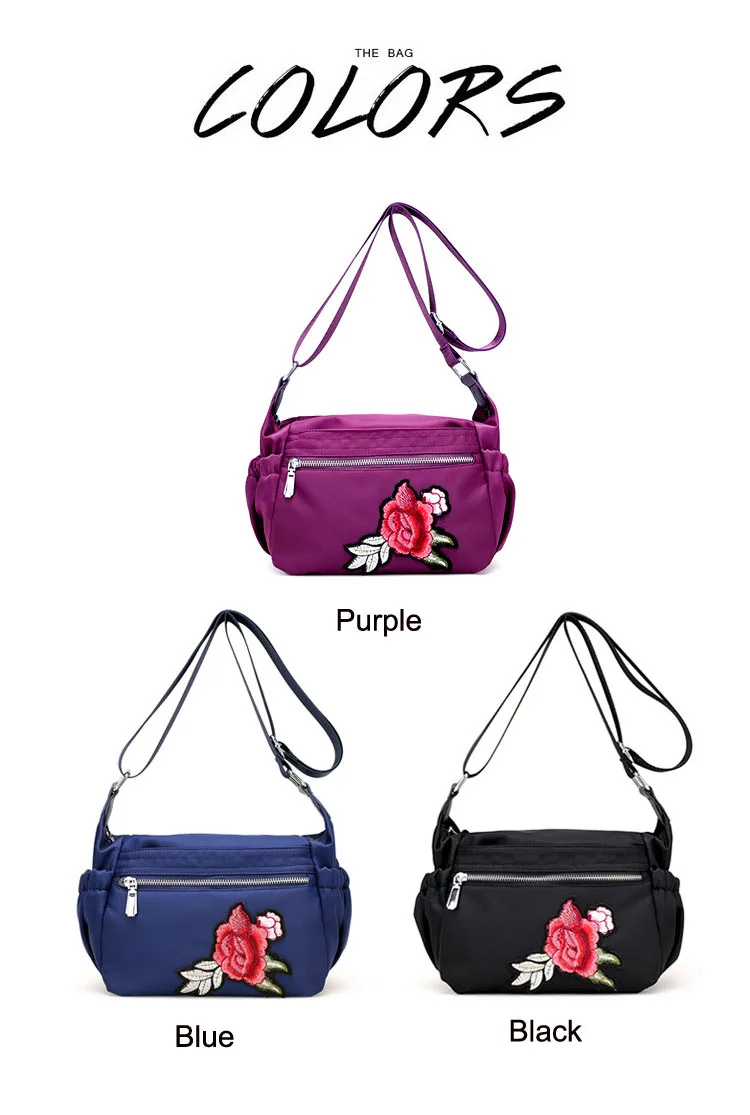 Женские сумки-мессенджеры, женская сумка для отдыха, Сумка с вышитыми розами, женская сумка на плечо Z414