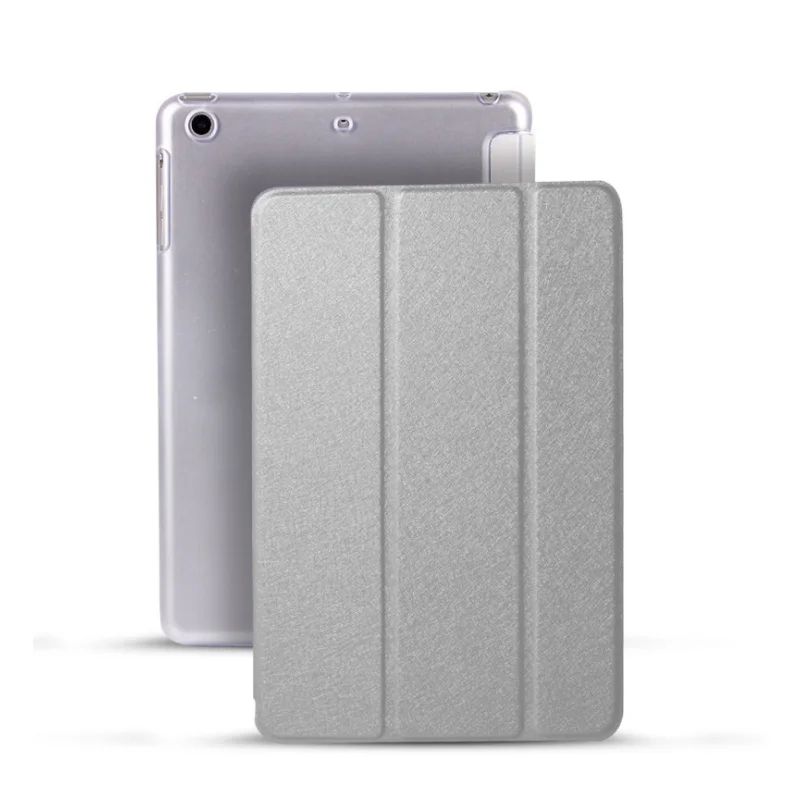 

2018 Tri-fold smart cover Color Ultra Slim PU Leather Transparent Back Case for iPad mini 1 2 3,Case for iPad mini 1 2 3
