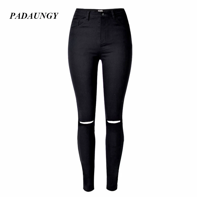 black torn jeggings