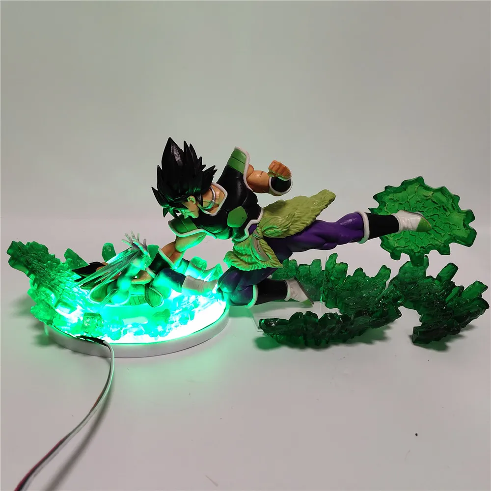 Dragon Ball Broly против Вегета светодиодный ночник Dragon Ball Супер аниме Рисунок зеленый рок основа для настольной лампы Lampara Dragon Ball DBZ