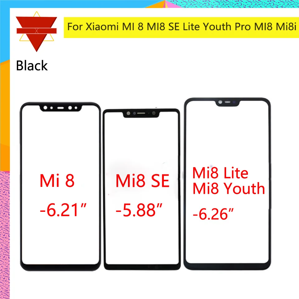 10 шт \ Лот Оригинальная передняя панель для Xiaomi mi 8 mi 8 SE Lite Youth Pro mi 8 mi 8i сенсорный экран сенсорный ЖК-дисплей без дигитайзера