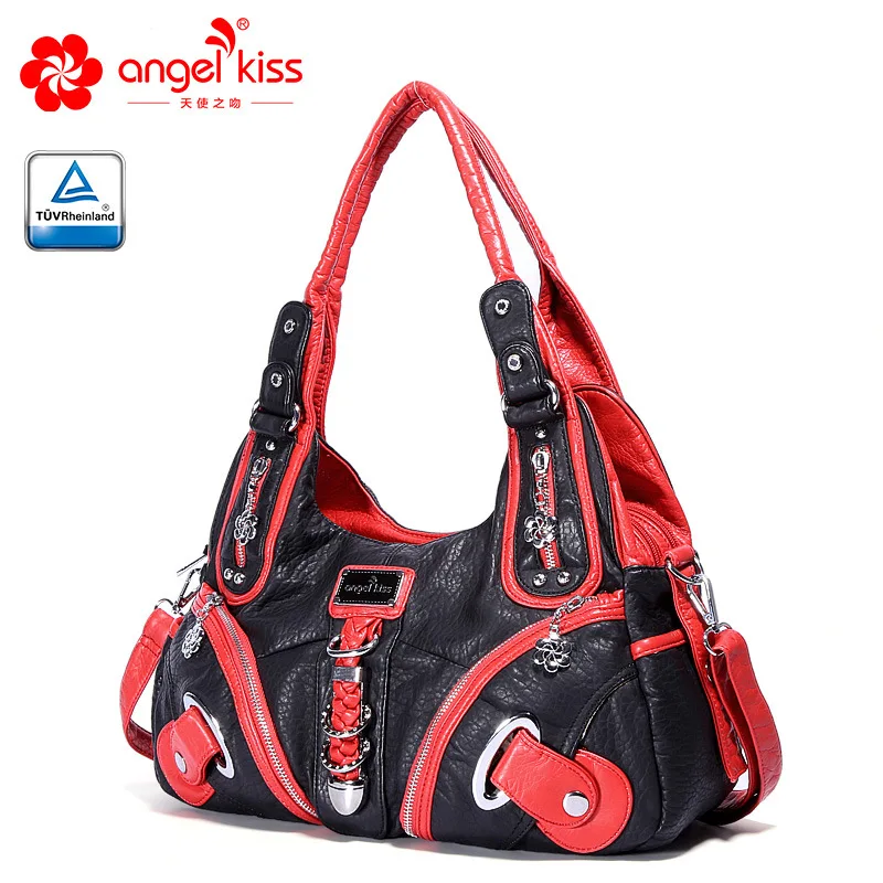 Angelkiss Мода Высокое качество 2 верхней застежкой молнией мыть из искусственной