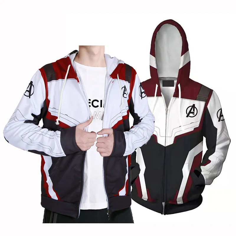 Kids Adult Avengers Endgame Quantum Realm Hooded Hoodies Sweatshirt Jacket Advanced Tech Embroidery Cosplay Costumes