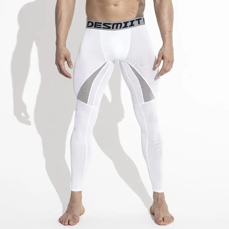 Ganyanr брендовый трико для бега мужские женские брюки для занятий йогой и спортом леггинсы для фитнеса спандекс длинные брюки для баскетбола компрессионный спортивный зал - Цвет: Белый