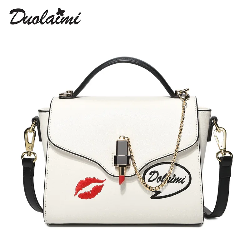 

Duolaimi Summer New Fashion Personality Pu Leather Shoulder Crossbody Bags 2018 Brand Design Women Handbags Ladies Lipstick Flap