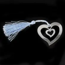 Свадебные сувениры полые сердца закладки вечерние сувениры из нержавеющей стали с кисточками