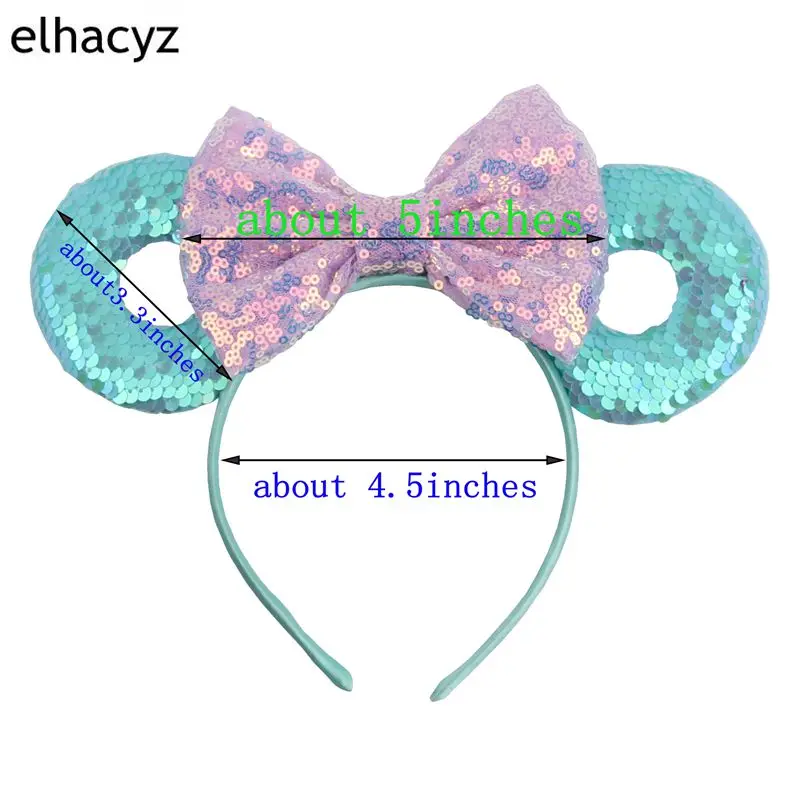 3," Минни ободок с мышиными ушками Новое поступление блестящие галстуки-бабочки с блестками пончик повязка для волос для женщин девочек аксессуары для волос