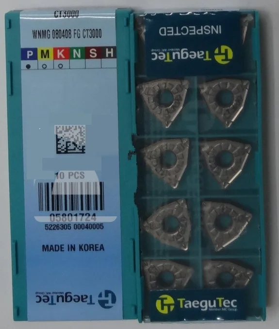 WNMG 080408 FG CT3000 вставки Taegutec WNMG080408FG Cermet для стального чугуна или нержавеющей