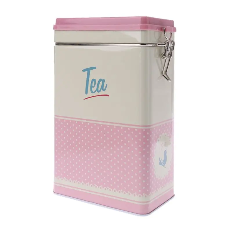 Металлическая квадратная коробка для конфет, жестяная банка, коробка для украшений, коробка для конфет, монет, кофе, чая, контейнер для хранения, чехол, держатель, свадебный подарок - Цвет: Розовый