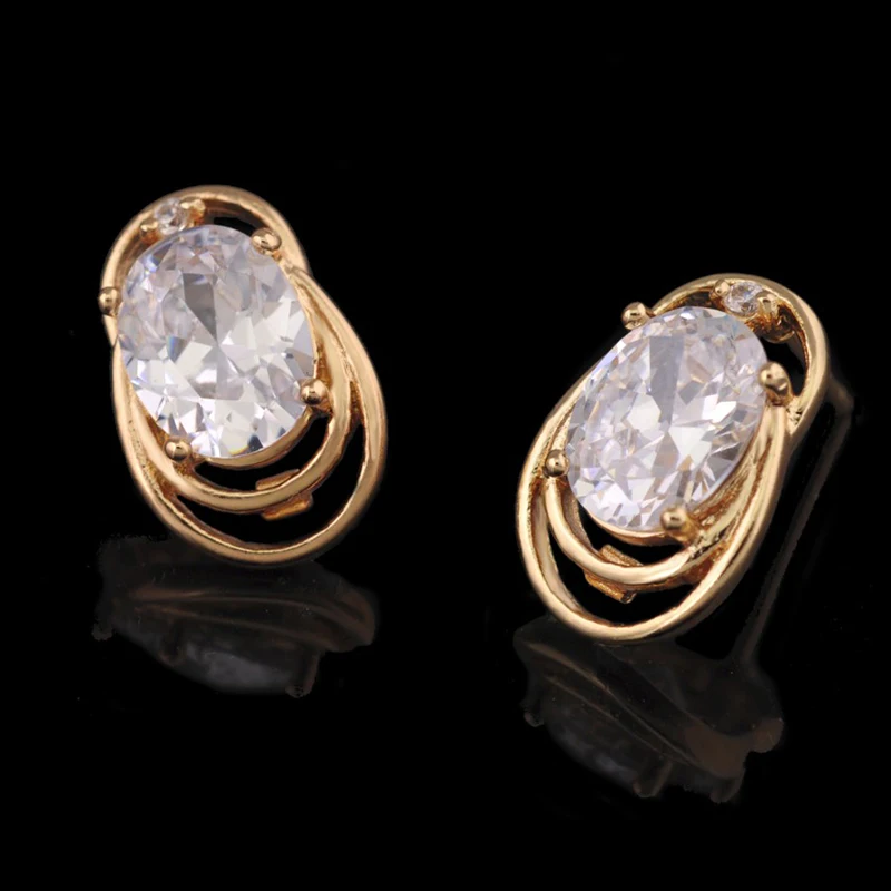 2017 женские серьги-гвоздики высокого качества AAA + циркониевый 18k золотой цвет MxGxFam